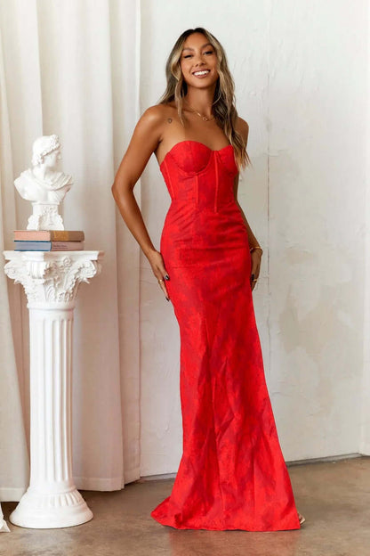 Sleeveless Lace Prom Gown with High Split