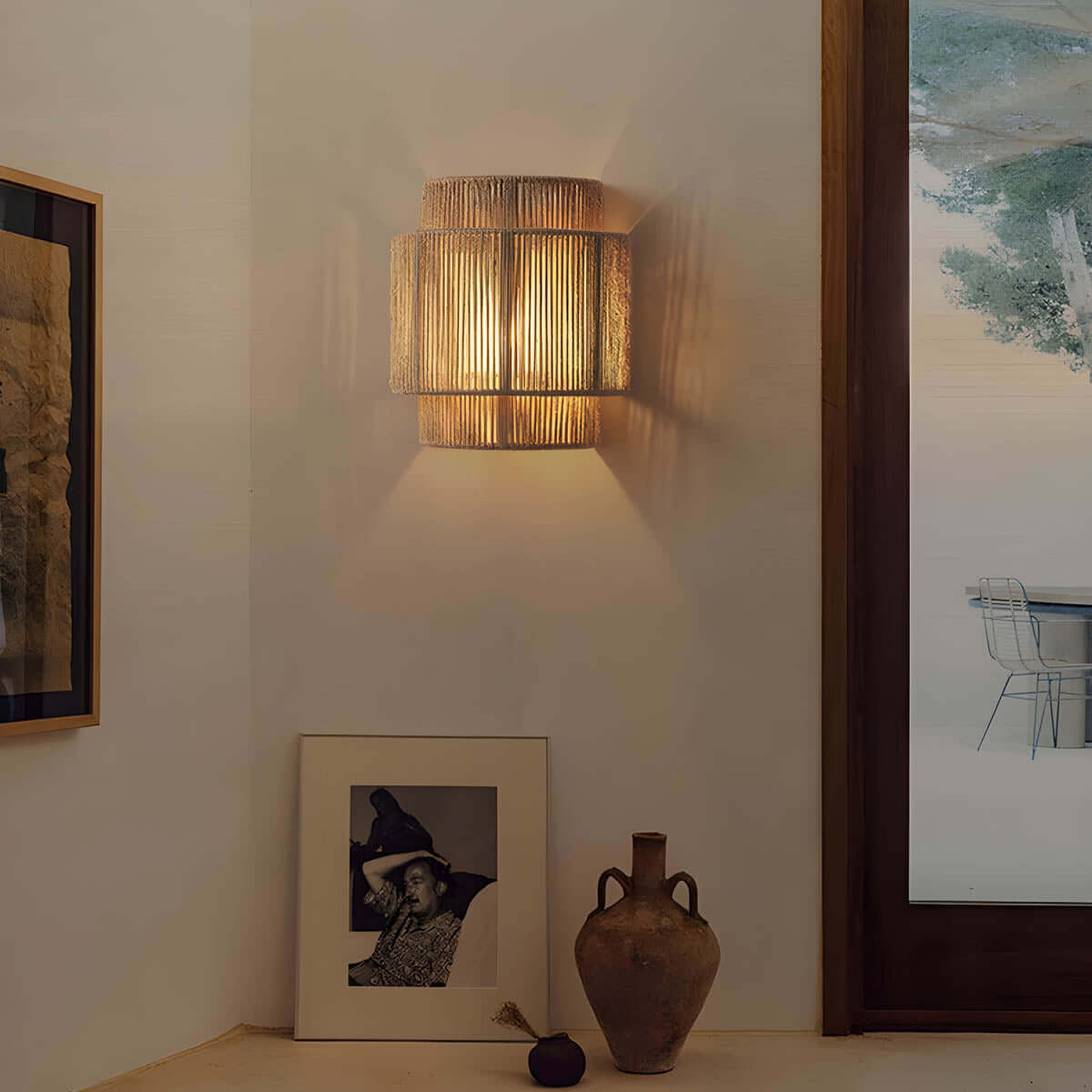 Rustic Jute Hanging Lamp 25x23cm
