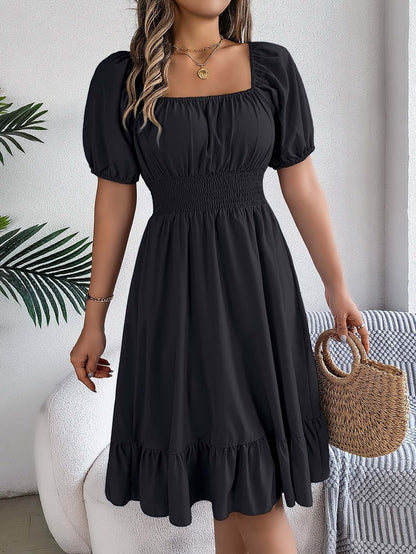 Ladies' Ruffled Bell Sleeve Mid Length Dress