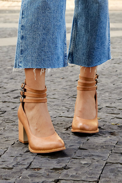 Comfortable Ankle Strap Sandals with Block Heel