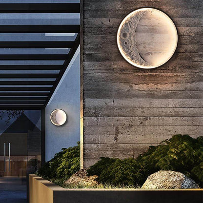Contemporary Crescent LED Outside Wall Lamp