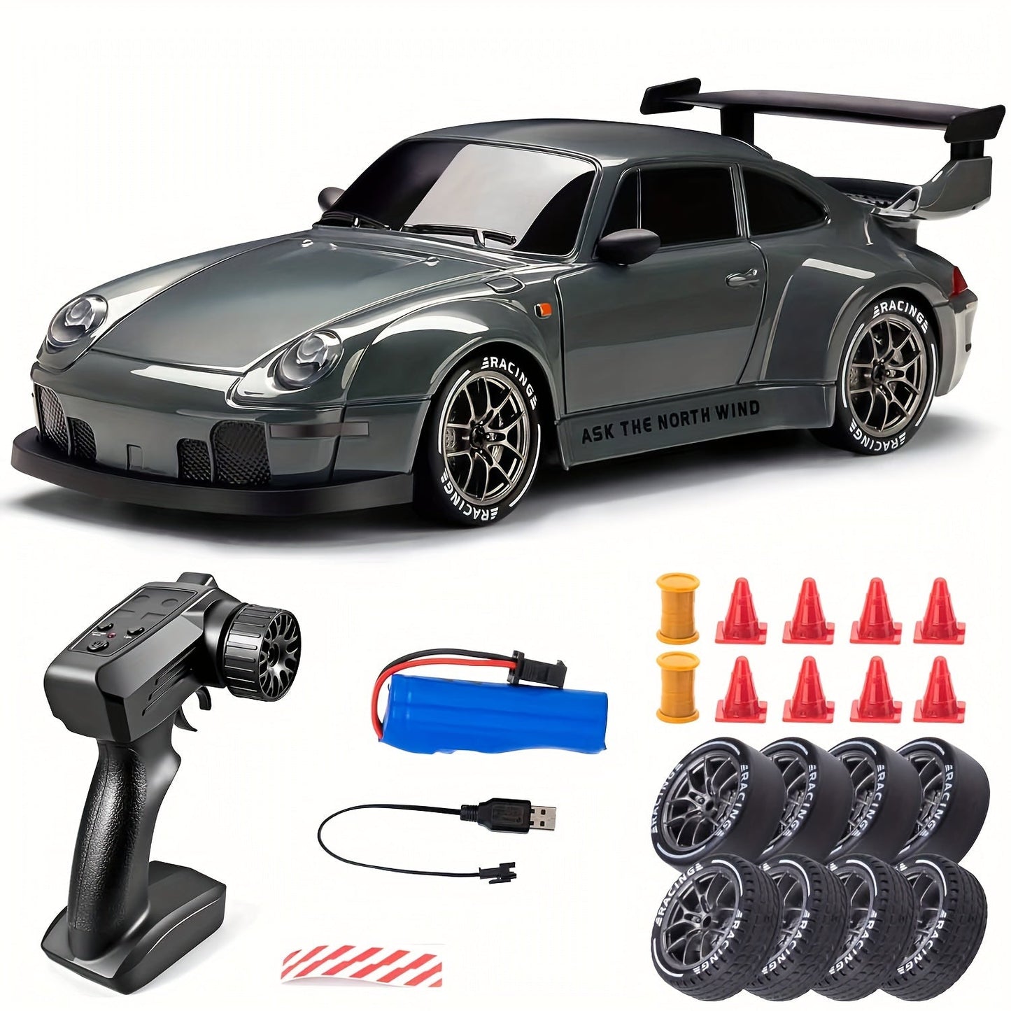 Fast 1:24 Scale RC Drift Car with LED Lights