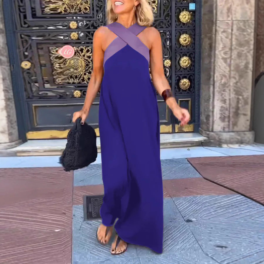 V-Neck Long Sleeve Maxi Dress