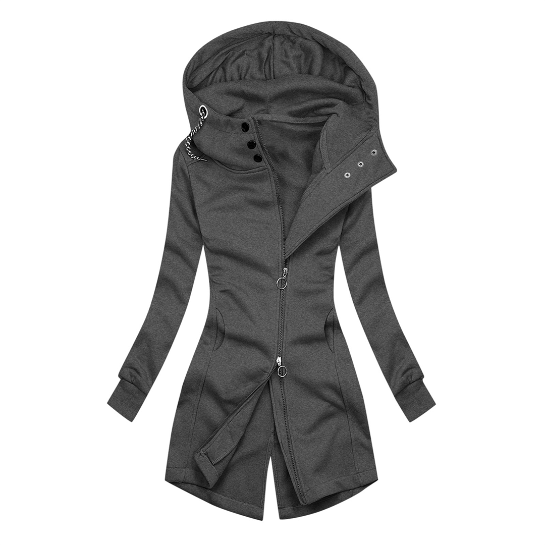 Women's Fitted Hooded Neck Sweater Jacket