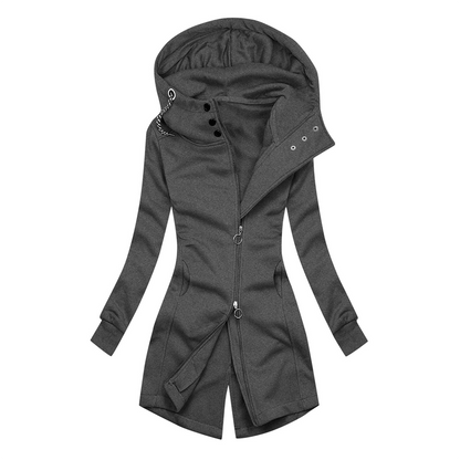 Women's Fitted Hooded Neck Sweater Jacket