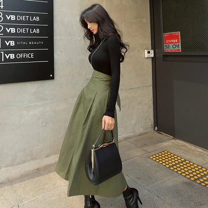 Ladies Elegant Mid Length Flared Skirt