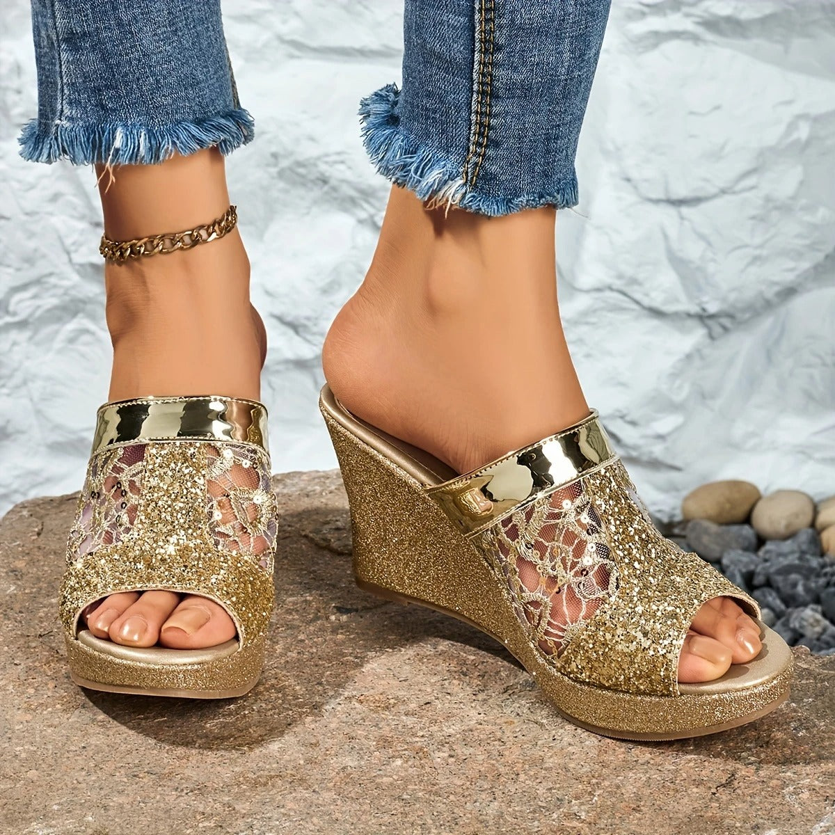 Beautiful Lace Up High Heel Shoes