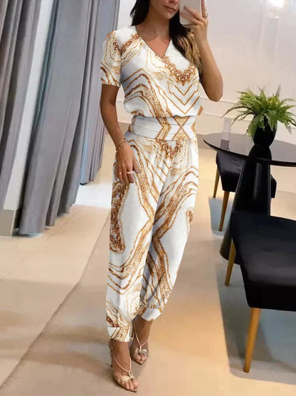 Ladies' 2-Piece V-Neck Suit Set