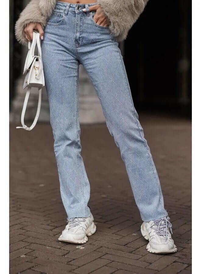 Classic Fit Women's Diamond Pattern Jeans
