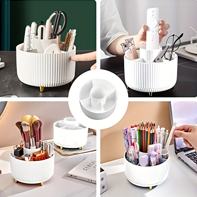 Rotating Makeup Storage Organizer with 5 Compartments