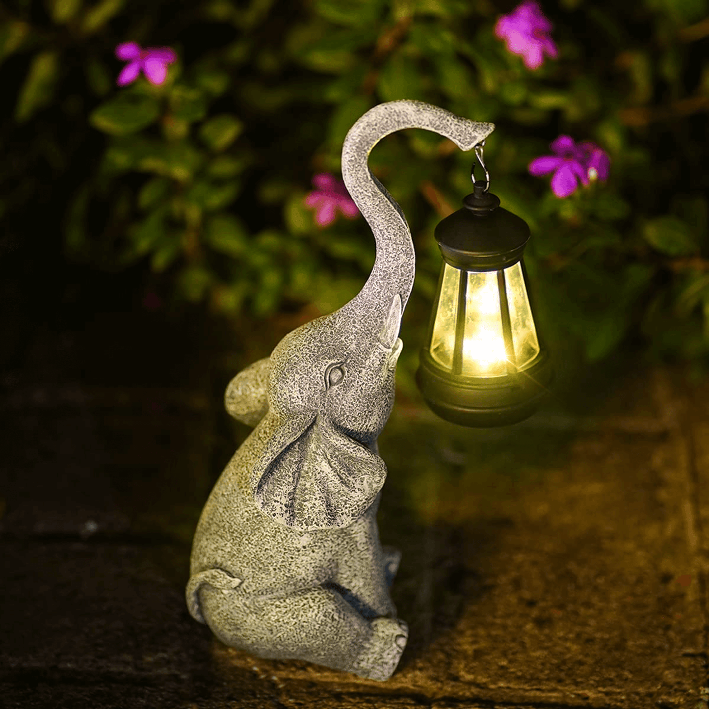 Outdoor Elephant Solar Powered Yard Light