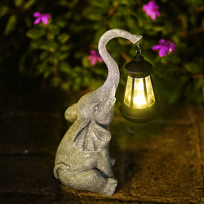 Outdoor Elephant Solar Powered Yard Light
