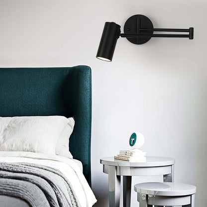 Flexible Brushed Steel LED Wall Light with Arm