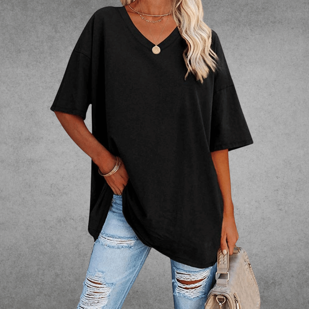 Variant image for T-Shirt - Women's Casual V-Neck Short Sleeve-1
