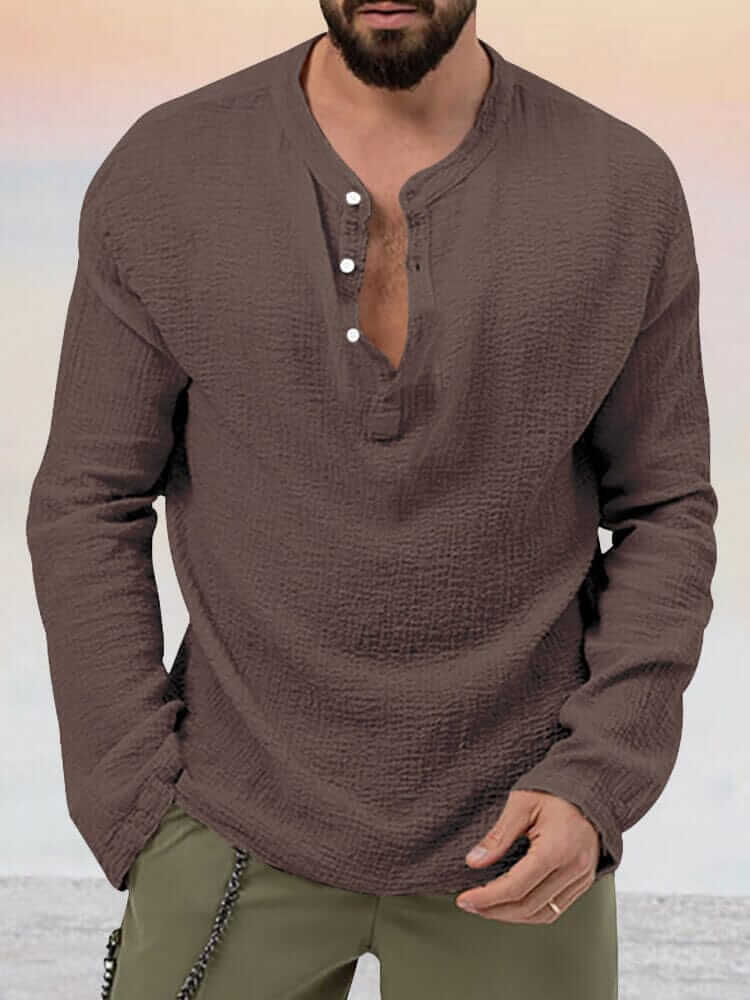 Relaxed Fit Linen Shorts Shirt Set