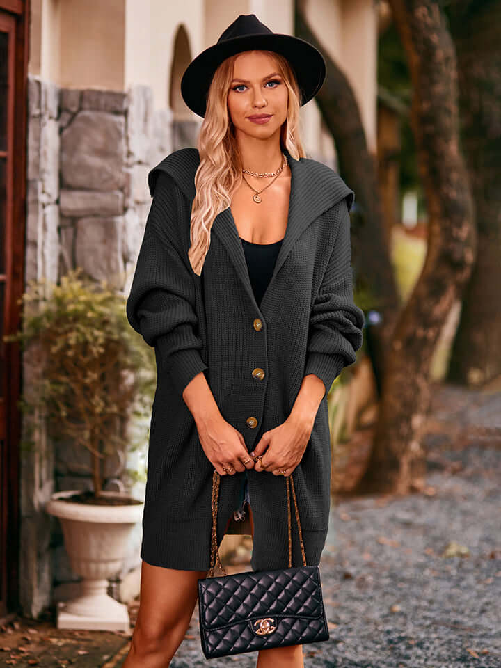 Soft Ladies Crew Neck Sweater Cardigan