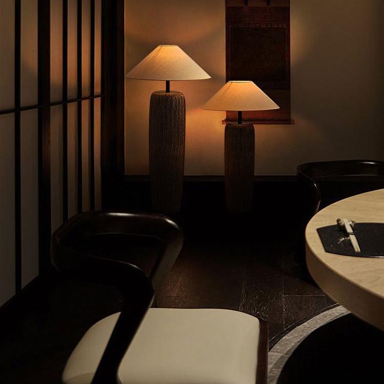 Traditional Wooden Table Lamp with Metal Details