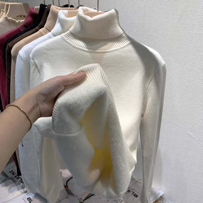 Soft Women's Velvet Crew Neck Sweater