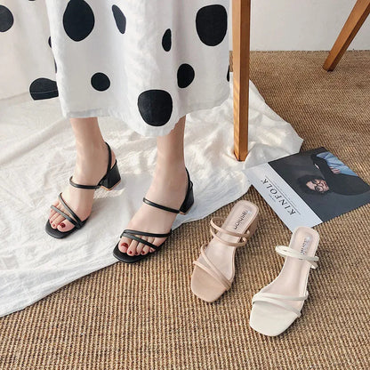 Buckle Ankle Strap High Heel Sandals