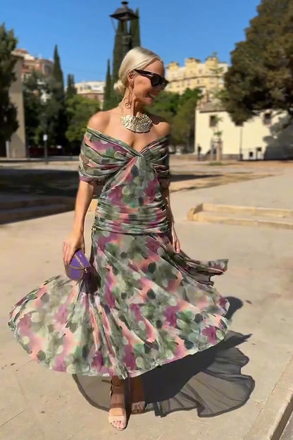 Beautiful V-neck Evening Party Gown Dress