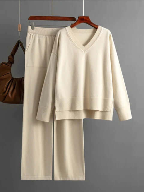 Ladies' Crew Neck Jumper and Loose Fit Pants Set