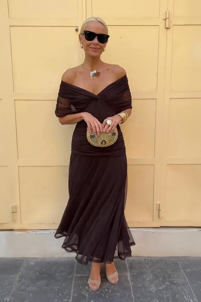 Beautiful V-neck Evening Party Gown Dress