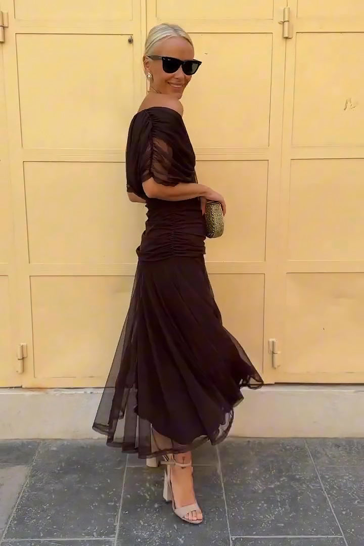 Beautiful V-neck Evening Party Gown Dress