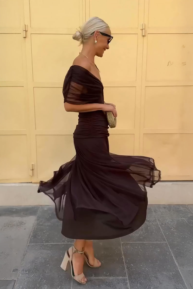 Beautiful V-neck Evening Party Gown Dress