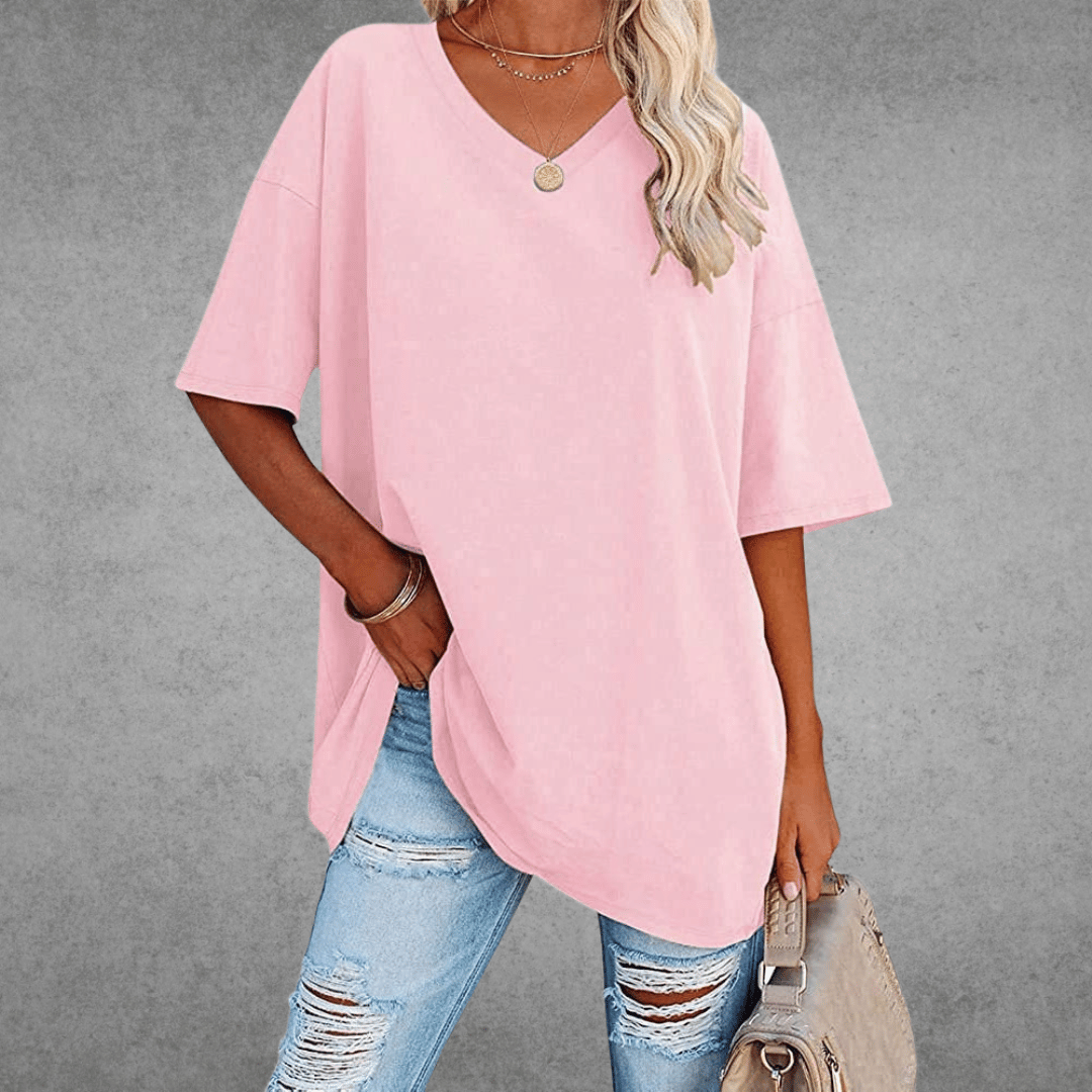 T-Shirt - Women's Casual V-Neck Short Sleeve-5