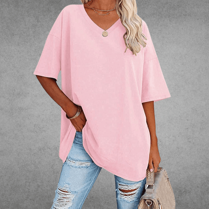 T-Shirt - Women's Casual V-Neck Short Sleeve-5