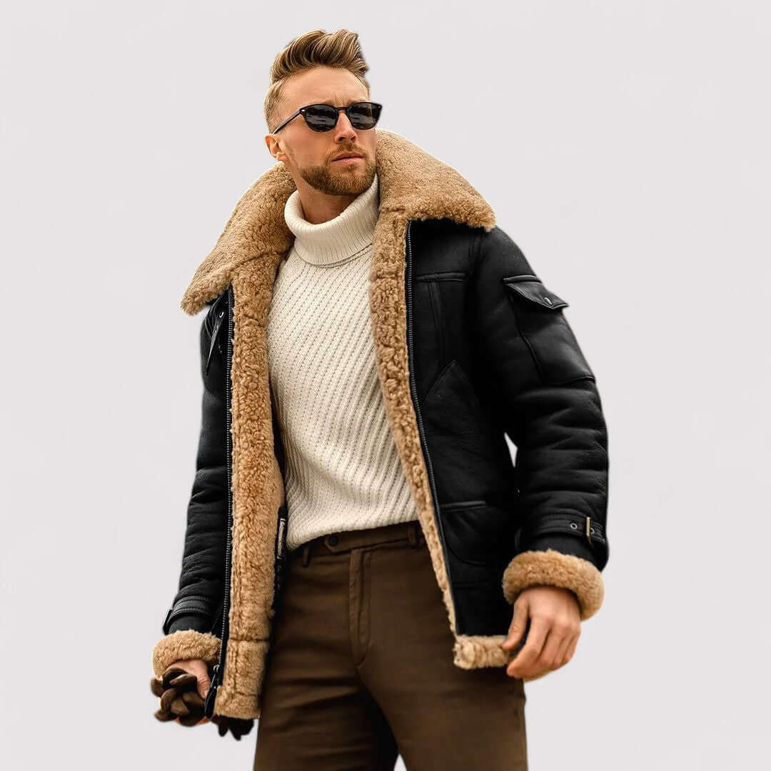 Luxury Leather Sheepskin Coat