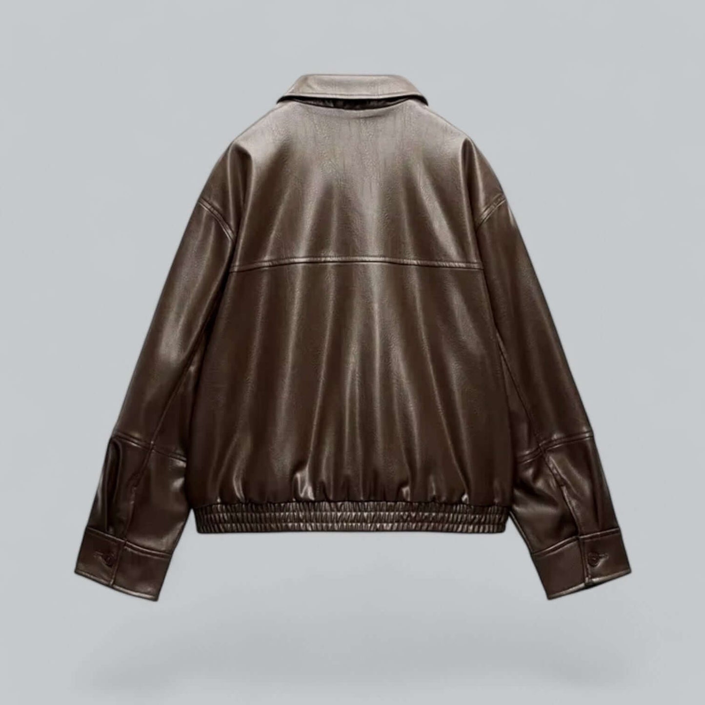 Classic Ladies Fake Leather Biker Jacket