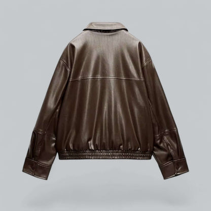 Classic Ladies Fake Leather Biker Jacket