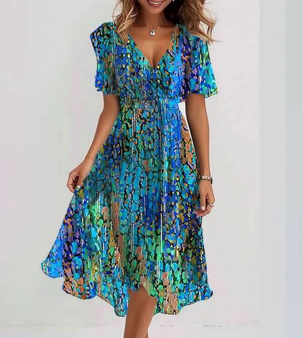 Pretty Women's Floral Print Dress - Luxivelle