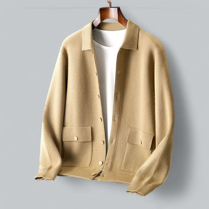 Soft Men's Wool Cardigan Sweater