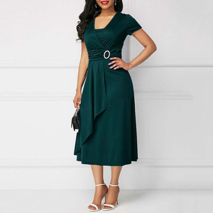 Ladies' Floral Waist Tie Midi Dress