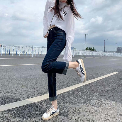 Fitted Elastic Straight Leg Women's Pants