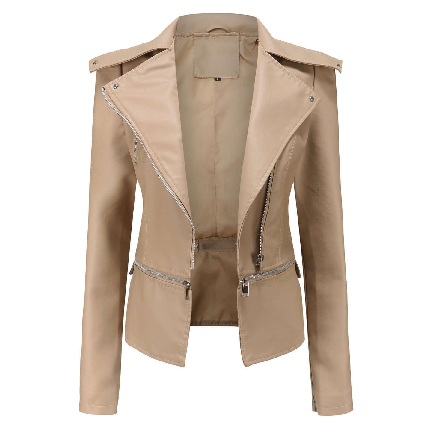 Faux Leather Biker Jacket for Women