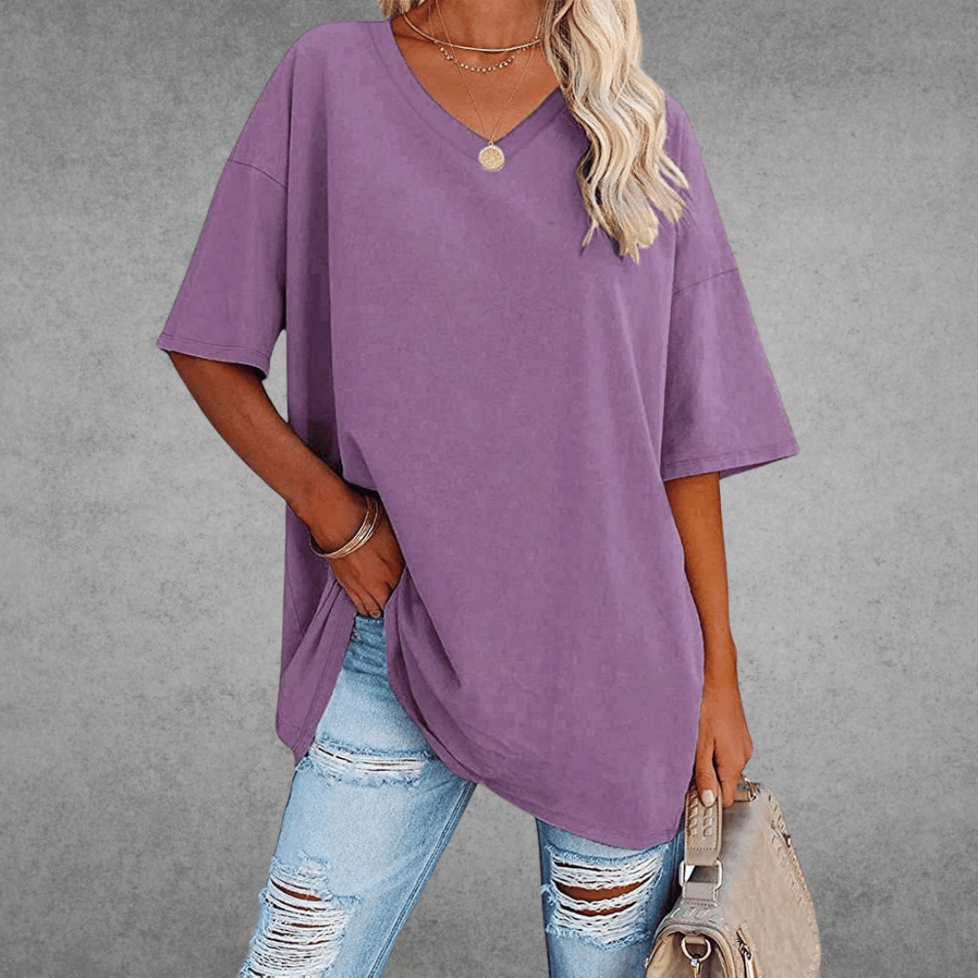 Variant image for T-Shirt - Women's Casual V-Neck Short Sleeve-26