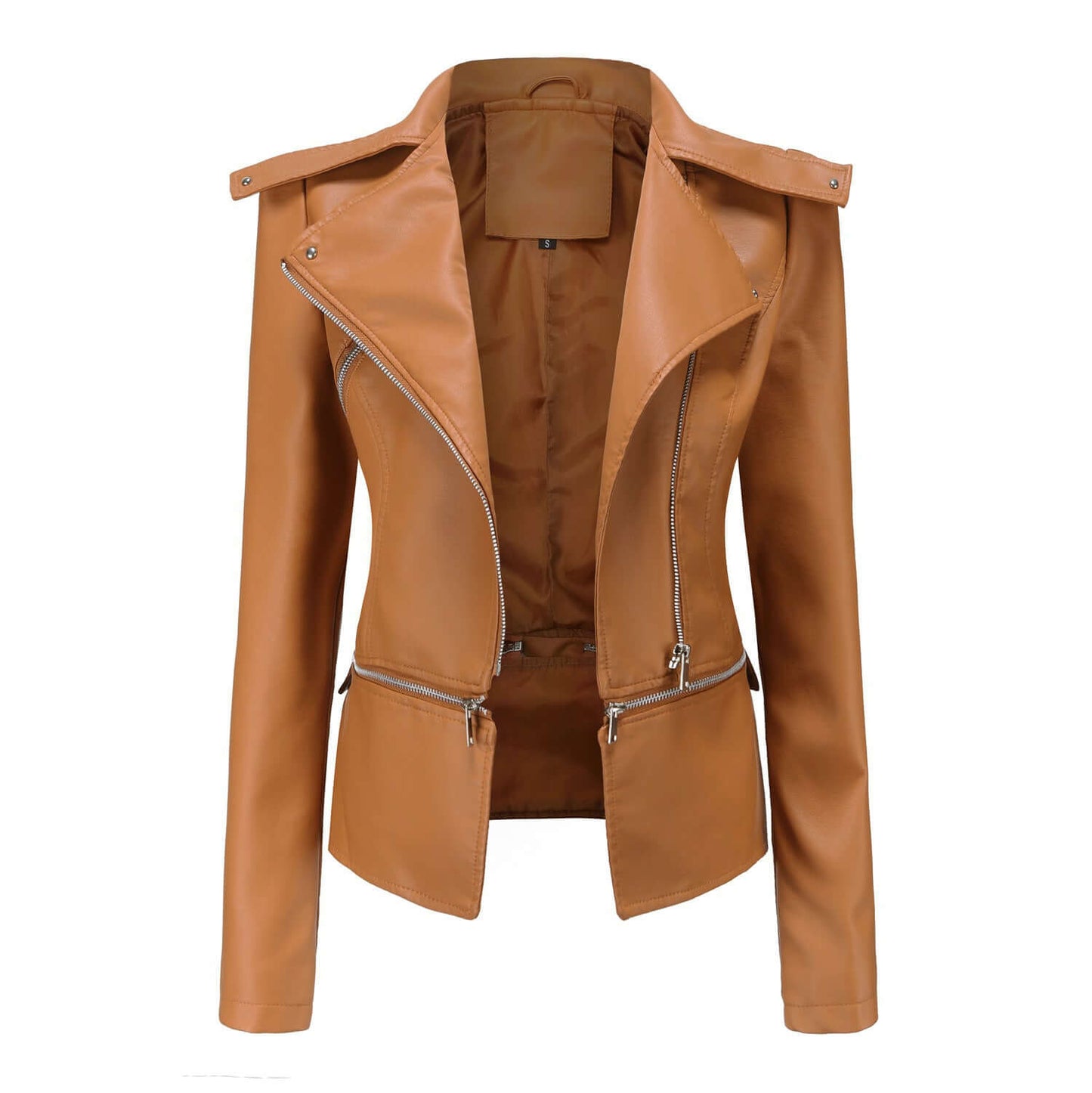 Faux Leather Biker Jacket for Women - Luxivelle