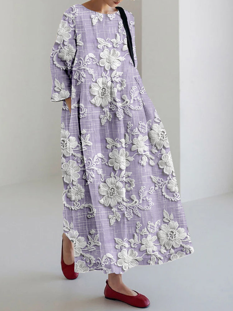 Anovia Floral Maxi Dress with Sleeves | Printed Maxi Dress for Women 4