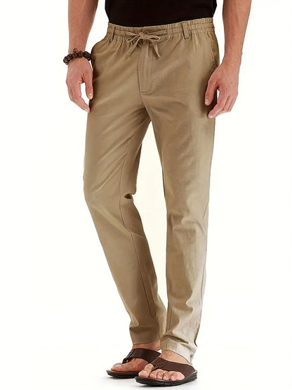 Men's Fitted Elastic Waist Pants