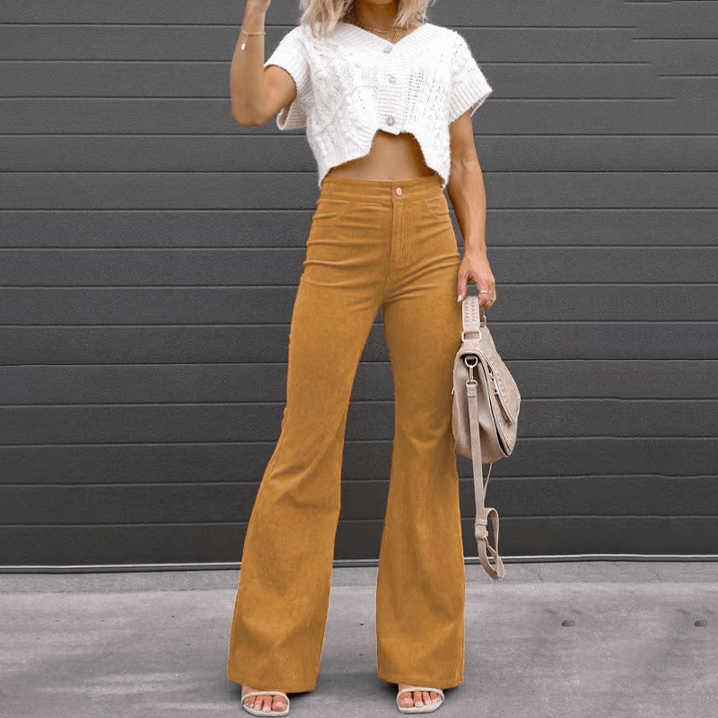 Classic Wide Leg Corduroy Women's Pants