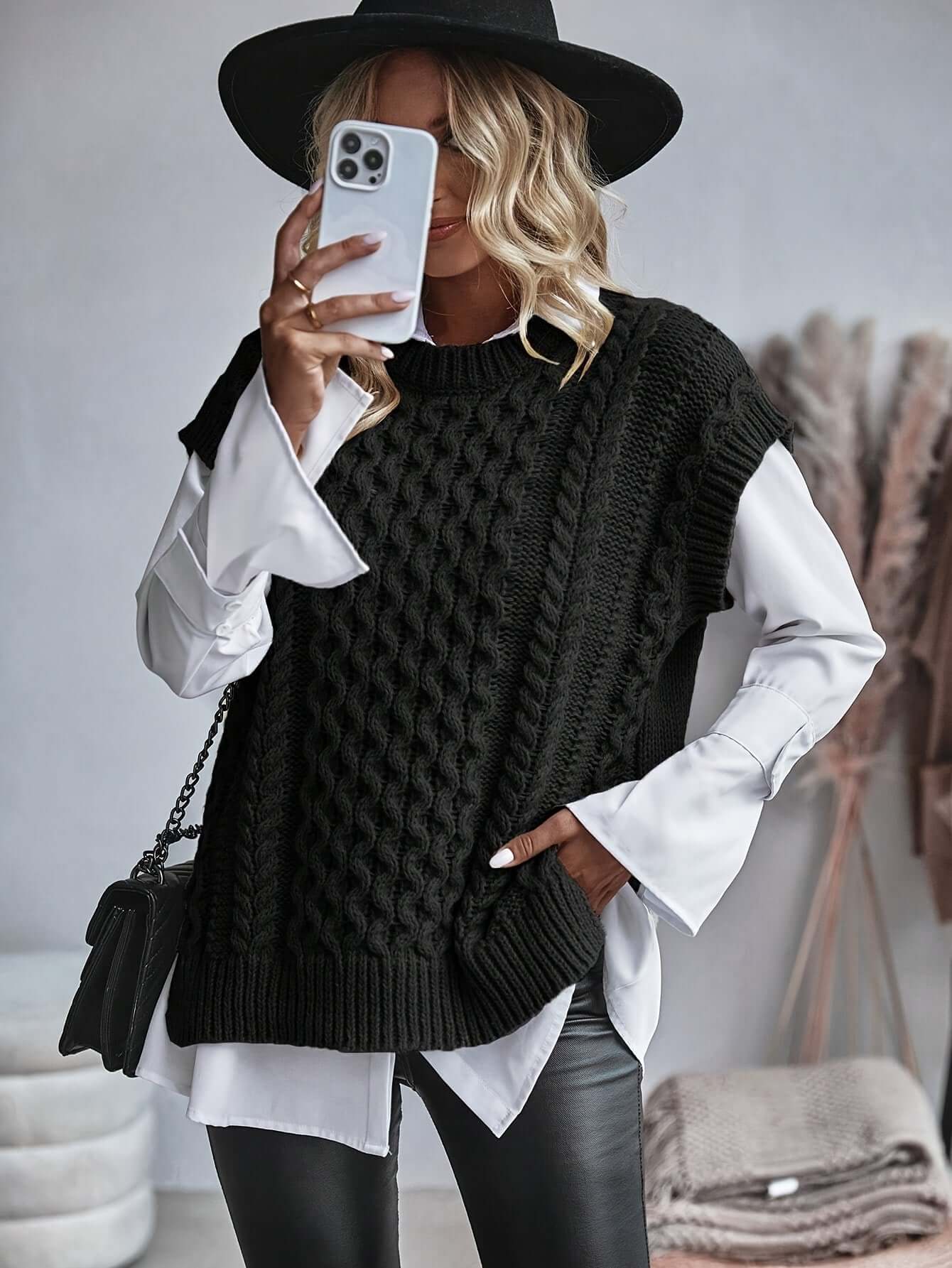 Warm Women's Knitted Vest Sweater