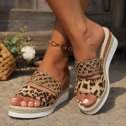 Natural Fiber Wedge Sandals - Luxivelle