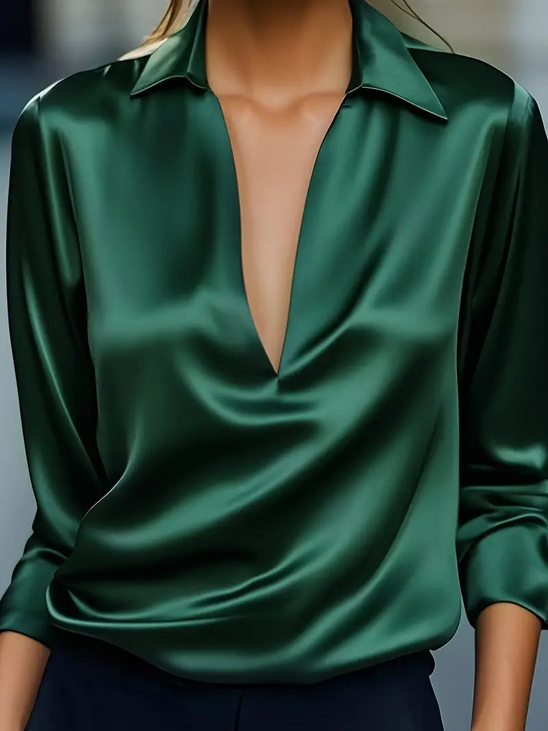 High Quality V Neck Women's Blouse