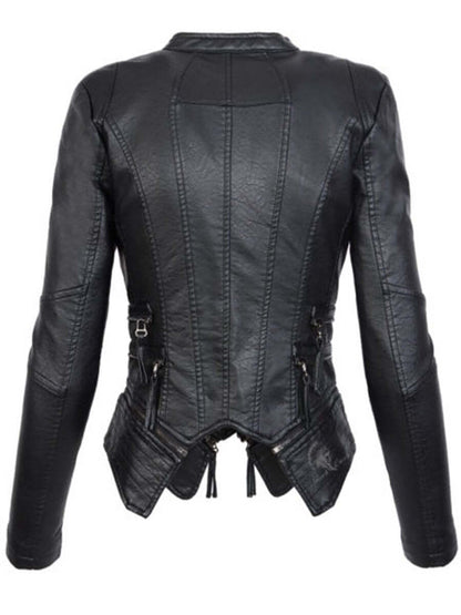 Edgy Women's Faux Leather Motorcycle Jacket