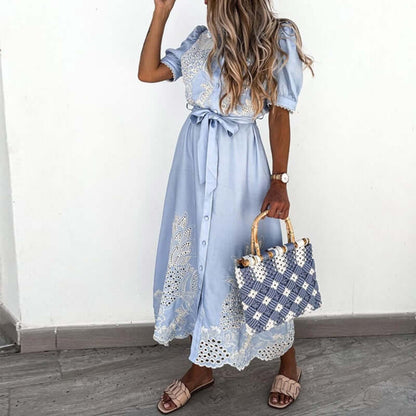 Beautiful Navy Blue A-Line Dress