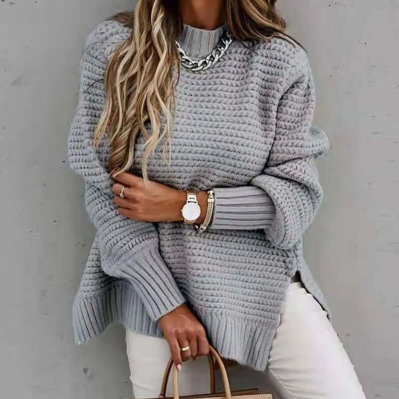 Ladies' Crew Neck Warm Knit Sweater
