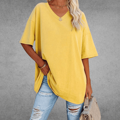Variant image for T-Shirt - Women's Casual V-Neck Short Sleeve-46
